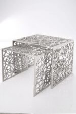 2 طاولة جانبية (ارابيسك) من المعدن - T04