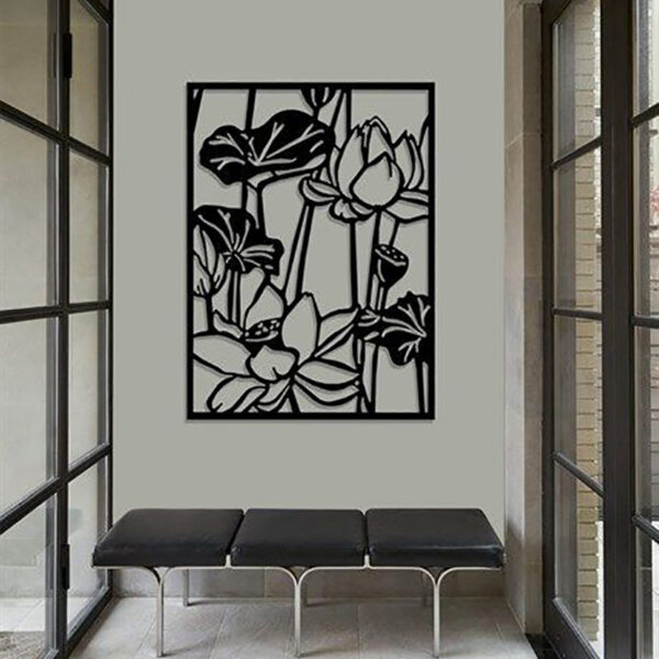 لوحة فنية جدارية على شكل ورود من المعدن - WA07